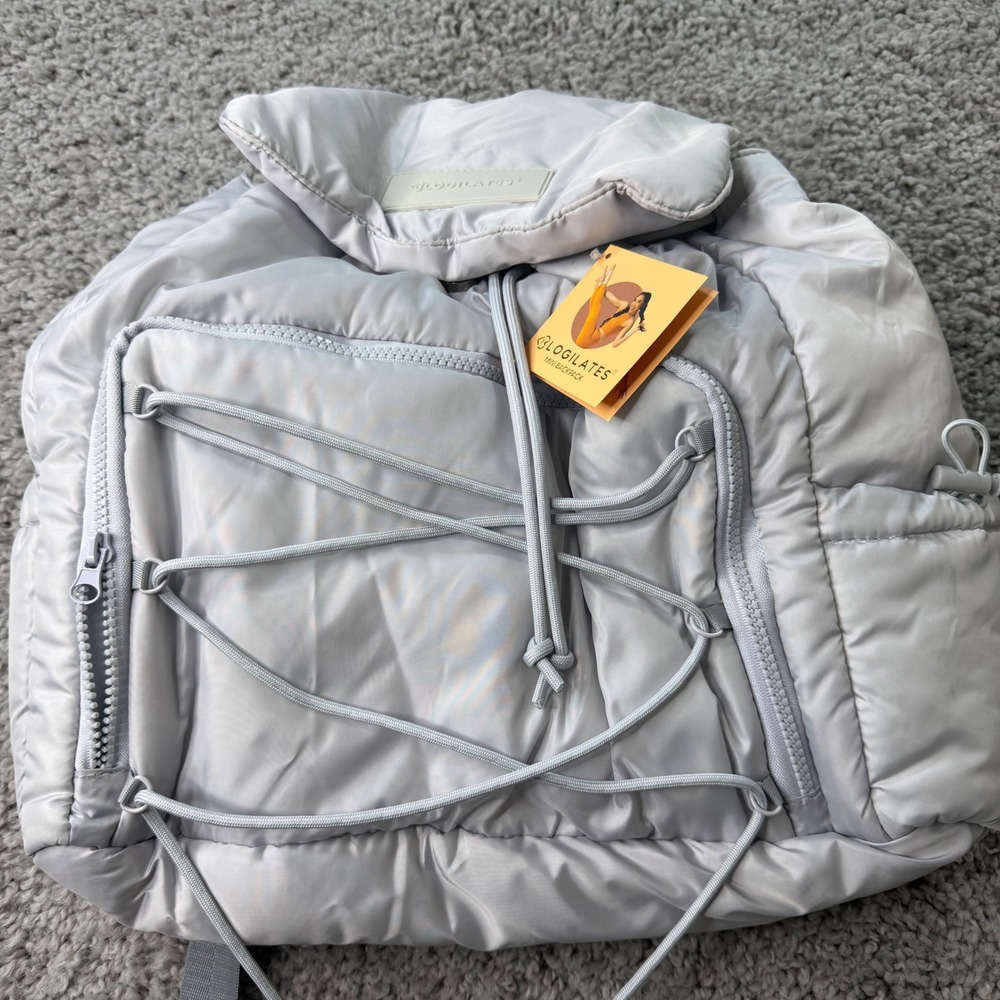 Blogilates Mini Backpack Blue Haze NWT Pillow Soft Bungee 7 Pocket Target
